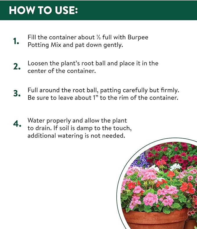Burpee 9 Quarts | Premium Organic Potting Natural Soil Mix Food Ideal for Container Garden-Vegetable Flower &amp Herb Use for Indoor Outdoor Plant