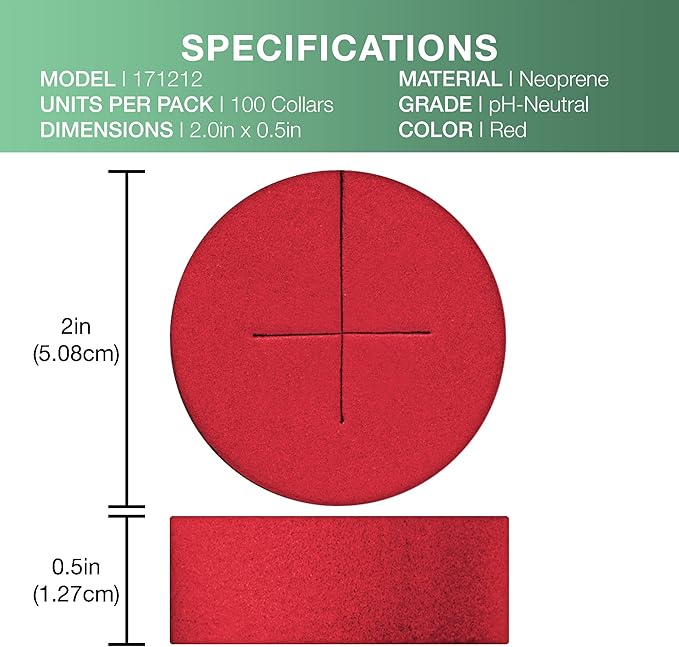 2” Neoprene Foam Inserts for Hydroponics Growing System Clone Machine Propagation Indoor Gardening 100 Pack Red