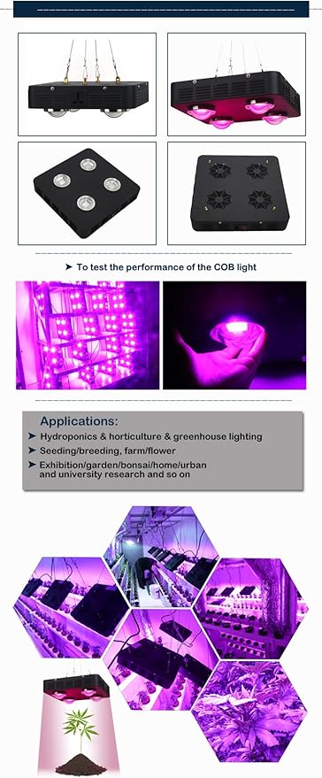TL Full Spectrum 360w Spider COB LED Grow Light for Horticulture Indoor Plant Growing