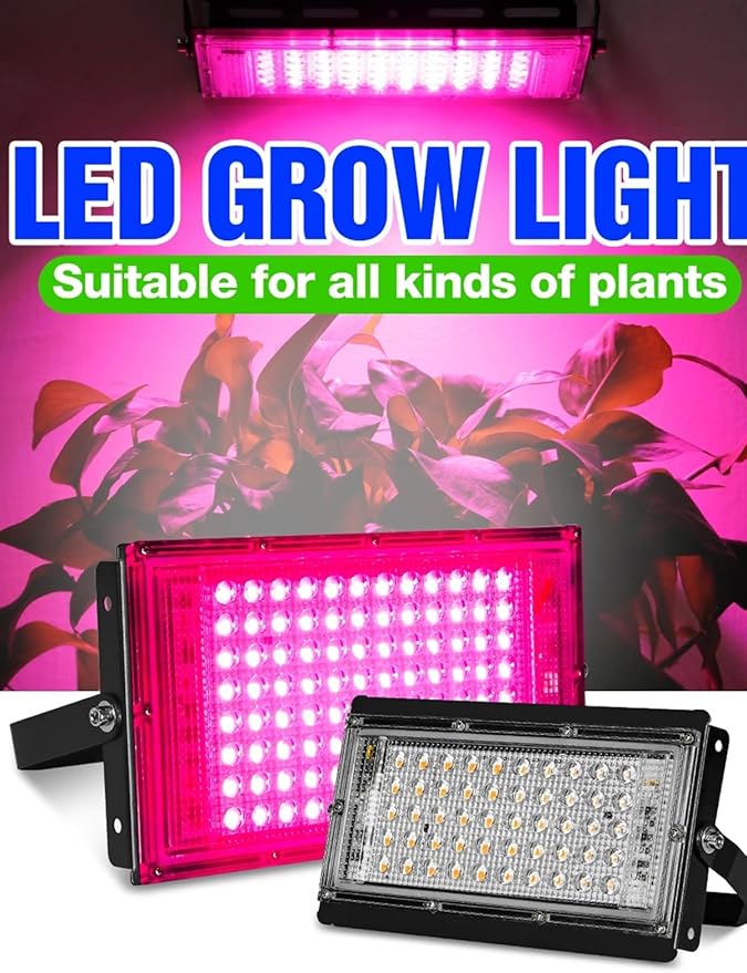 LED Grow Light Full Spectrum Floodlight Plant Growing Light Waterproof Phytolamp for Indoor Outdoor Plants Flower Seedlin100W
