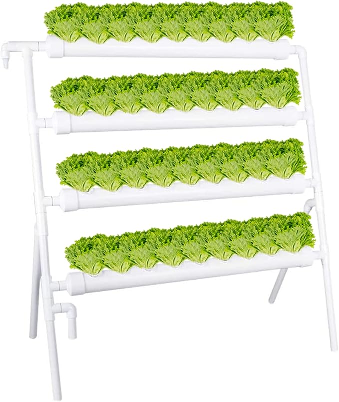 Hydroponics Growing System Kit 36 Plant Sites Food-Grade PVC-U Pipes Hydroponic Grow Kit Gardening System for VegetablesFruitsHerb