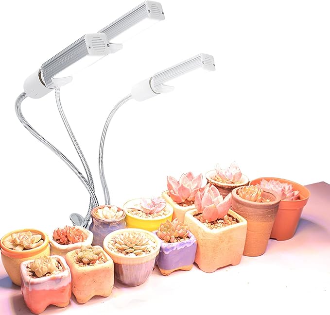 XHTLLO 3 Heads LED Plant Growth Light USB Clip on Plant Growing Light for Outdoor Gardens