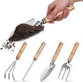 VOSAREA Garden Tool Set for Gardening with 5pcs Ash Wood Handle and 430 Stainless Steel Hand Tools Kit for Men and Women Yard Work and Planting