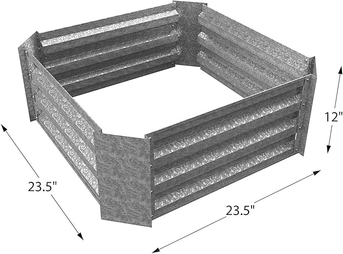 Galvanized Raised Garden Bed - 47.5” L x 35.5” W x 12” H Raised Garden Beds Outdoor Rectangle Planter Box Kit for Flowers Vegetables Fruits or Herbs - Raised Bed Garden Planters by Pure Garden