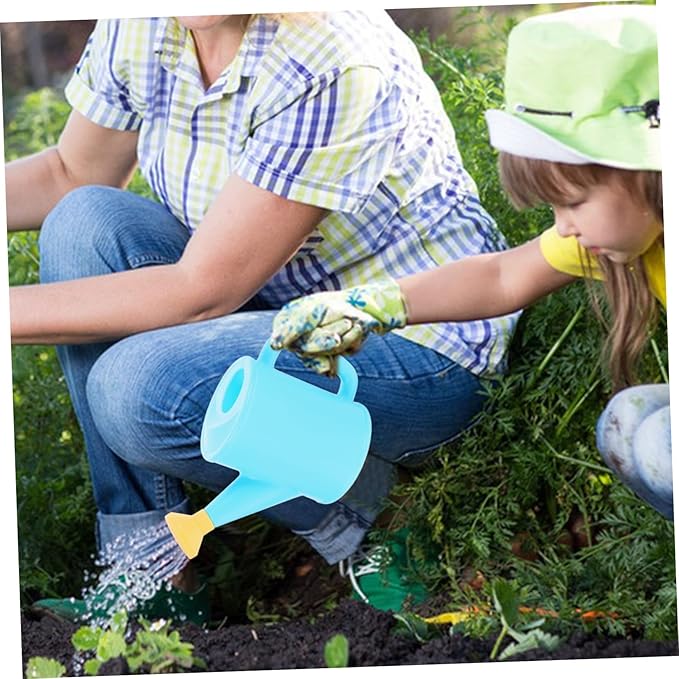 Garden Tool Set with Shovel Small Rake Watering Pot Wooden Handles for Outdoor Planting Soil Digging Weeding Transplanting Play