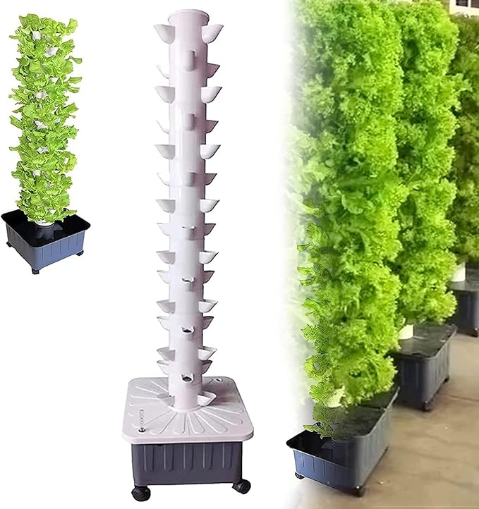 45 Holes Hydroponics Growing System Indoor Grow System Vertical Grow Tower Soilless Cultivation Growing System for Herbs Fruits and Vegetables