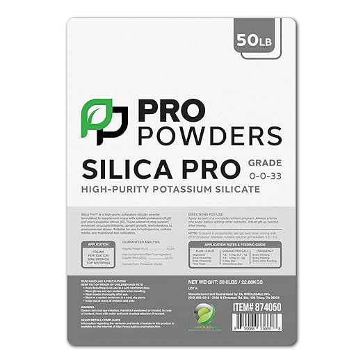 Pro Powders Silica Potassium Silicate 50LB Powder - Makes up to 45000 Gallons - Stengthens Branches &amp Nutrient Delivery System &amp Reduces Stress