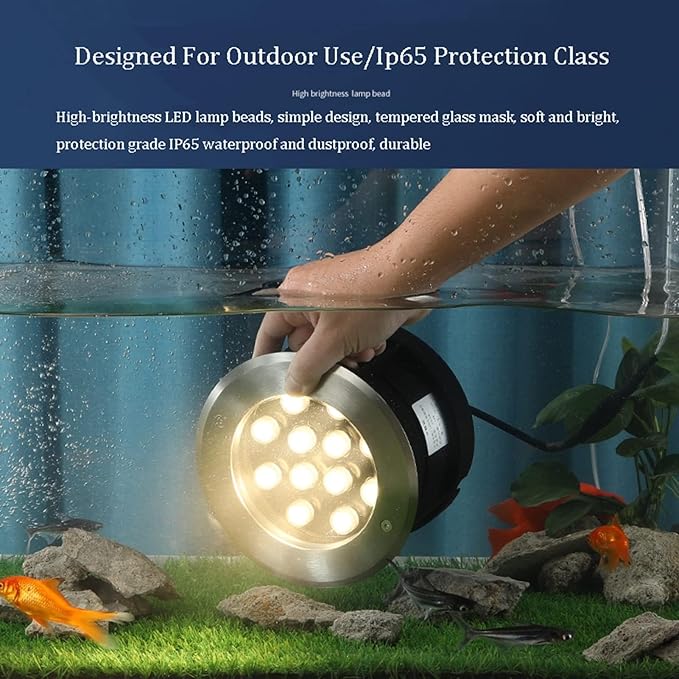 4 Pack Recessed Underground Light - Round Landscape Lamp Outdoor Led Spotlight IP65 Waterproof Recessed Led Lawn Light for Home Driveway Stair Step Trial Patio AC85-265V (6W Blanc) (12W Purple)