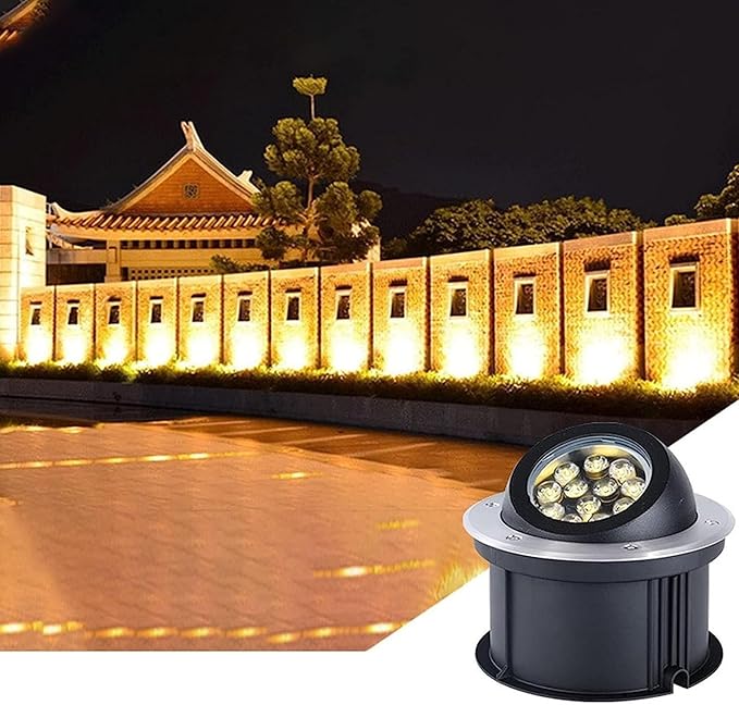Ground LED Landscape Lights - Landscape Lights Adjustable Angle Outdoor LED Spotlight RGB Color Recessed Floor Lamp IP67 Waterproof Garden Ground Angle Oblique Spot Light