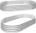 2Pcs 8x4x1ft Adjustable Galvanized Raised Garden BedsPlanter BoxesPlanter Raised Beds: Rust-Resistant Open-Bottom Quick Setup for Veggies Flowers &amp Herbs