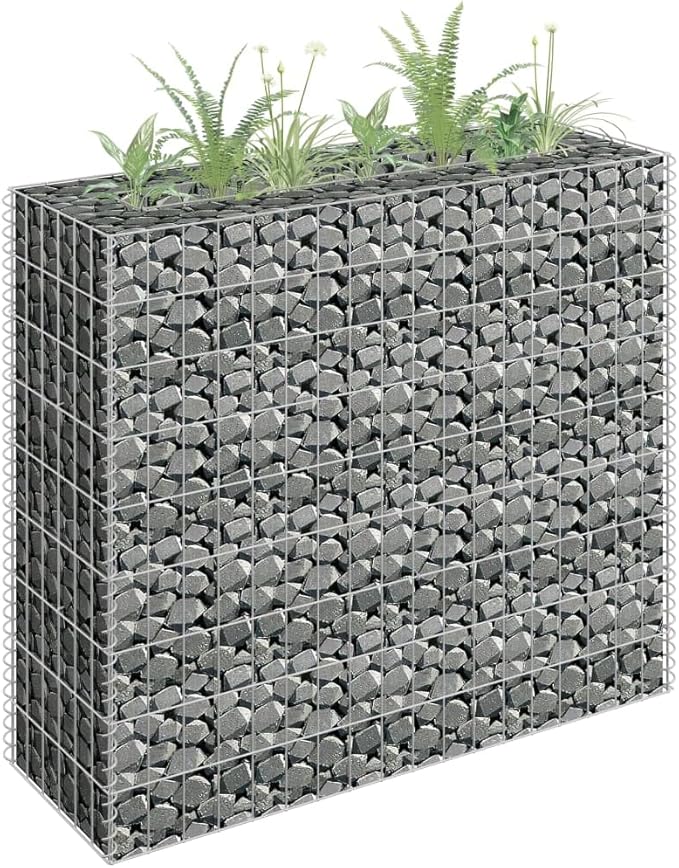 Gabion Raised BedOutdoor Garden Gabion Stone Basket Planter Raised Vegetable BedWire Basket Fencing Patio Decorative Fence for Outdoor Landscape Lawn Galvanized Steel 35.4x11.8x35.4