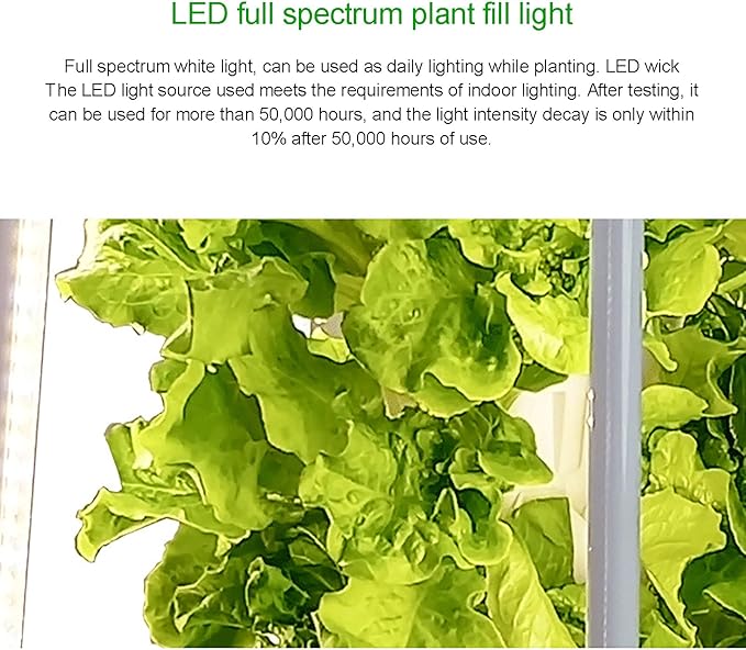 Hydroponics Tower Indoor Growing System 40-Plant with Plant Fill Light Movable Water Tank Vegetable Plant Hydroponic Germination Kit for Gardening Lover