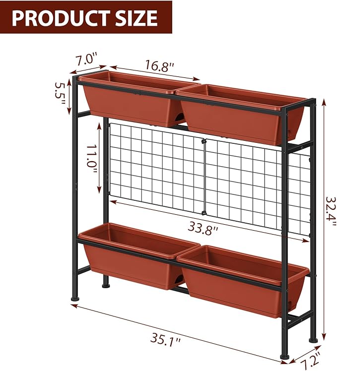 Raised Garden Beds with Legs Elevated Planter Box Outdoor for Vegetables Flowers Herbs Indoor Standing Garden Bed with Drainage Holes for Backyard Patio Gardening Red