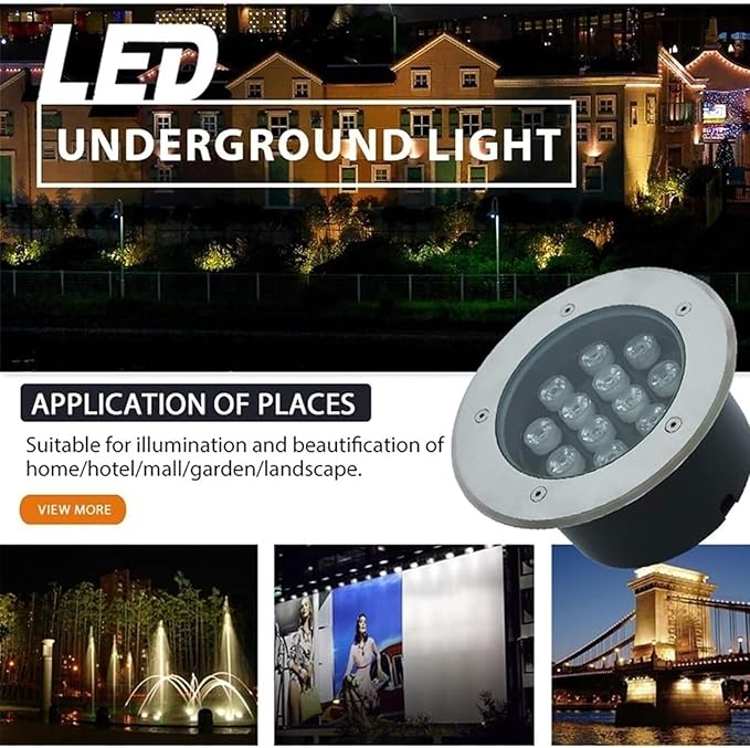 LED Landscape Lights - Outdoor Buried Lights Recessed Underground Lamp IP67 Waterproof Garden Ground Lights Landscape Decor Lighting Spotlight for DrivewayRed-6W