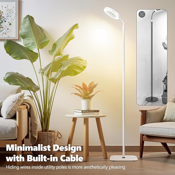 Plant Grow Light 20W Growing Lights for Indoor Plants Full Spectrum LED Floor Lamp with Height Adjustable Stand Auto Timer 3/9/12H10 Dimmable Brightness for Small Large Tall Plants Growth