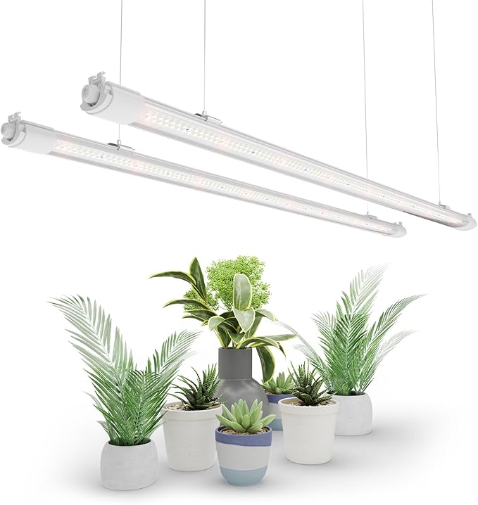 MARS HYDRO VG80 Plant Grow Light4ft 5000K Full Spectrum LED Grow Lights for Indoor Plants 2x4 Coverage IP65 Waterproof Linkable Under Canopy Plant Light Strip for Seedling Veg Flower2-Pack(2x40W)