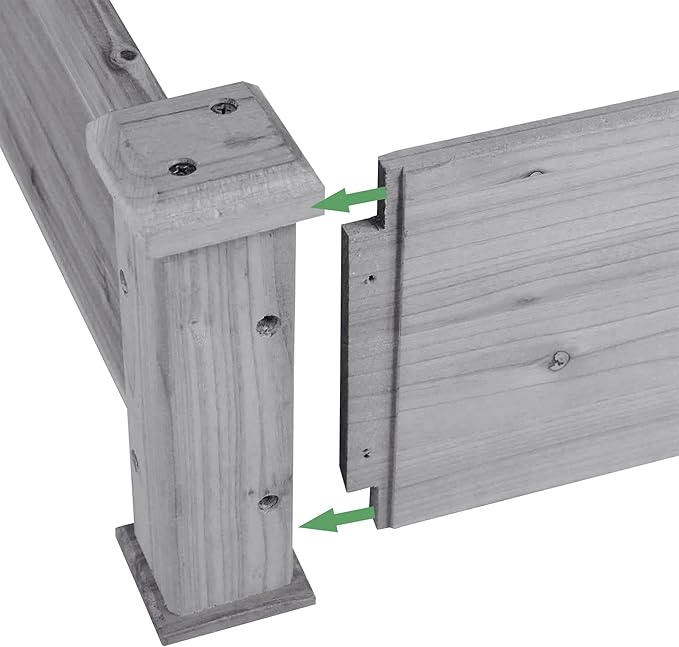 Topeakmart 3 Tier Raised Garden Bed Wood Garden Box Wooden Vegetables/Flower/Herb Elevated Garden Planter Boxes Outdoor Gray