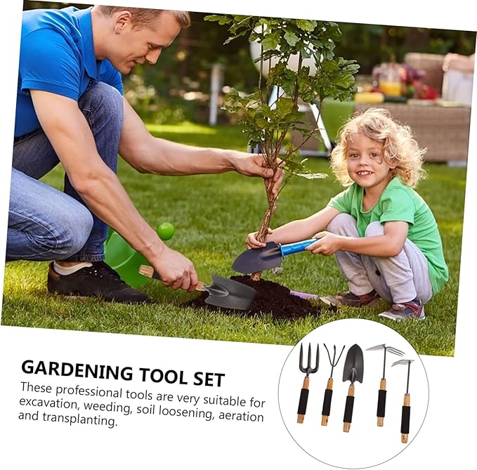 BESPORTBLE 1set Ergonomic Gardening Tools Set Shovel and Rake for Outdoor Use Compact Design Premium Handles for Planting and Soil Cultivation