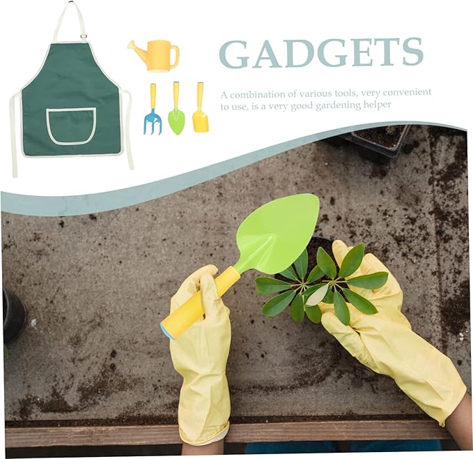 Children's Mini Garden Tool Set Outdoor Planting Supplies Shovel Rake and Watering Pot for Boys and Girls Gardening Activities