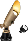 GKOLED Low Voltage Solid Brass LED Spotlight with MR8 Bulb Outdoor Waterproof Landscape Lighting Adjustable Uplights with Stake for House Garden Trees Lawn Patio Yard Fence 3W 12V 180LM 2700K