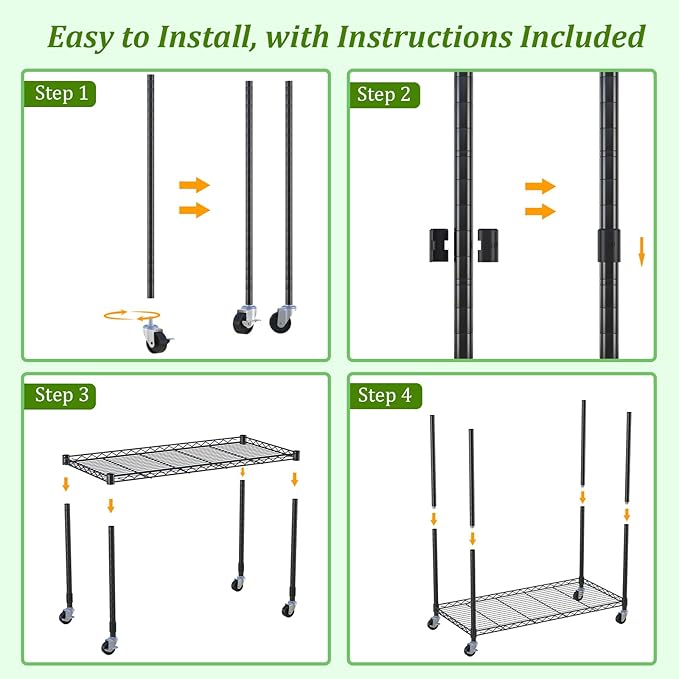 Plant Shelf with Grow Light DIY 6-Tier Plant Stand with Grow Light Adjustable Rack and Wheels 8 Pack 24 192W T8 Full Spectrum Grow Lamp for Indoor Plants Seed Starting Vegetable 29x13.5x73.5