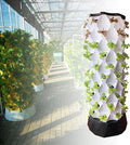 Hydroponics Growing Sys-temHydroponics TowerAquaponics Grow Sys-tem With 48/64/80 Growing Points Aeroponics Growing Kit for Fruits and Vegetables with Hydrating Pump TimerWhite-64Pots