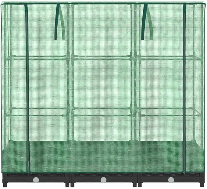 vidaXL Large Rectangular Raised Bed Planter Black 47.2X15.7X48.4 in Garden Box with Water Resistant Features for Outdoor Gardening Beds Flower Vegetable