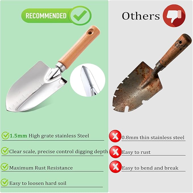 Garden Tool Set 11-Piece Heavy Duty Gardening Hand Tools - Rust-Resistant Stainless Steel with Durable Stylish Garden Tools Organizer Tote Bag | Ideal Gardening Gift for Women &amp Garden Enthusiasts