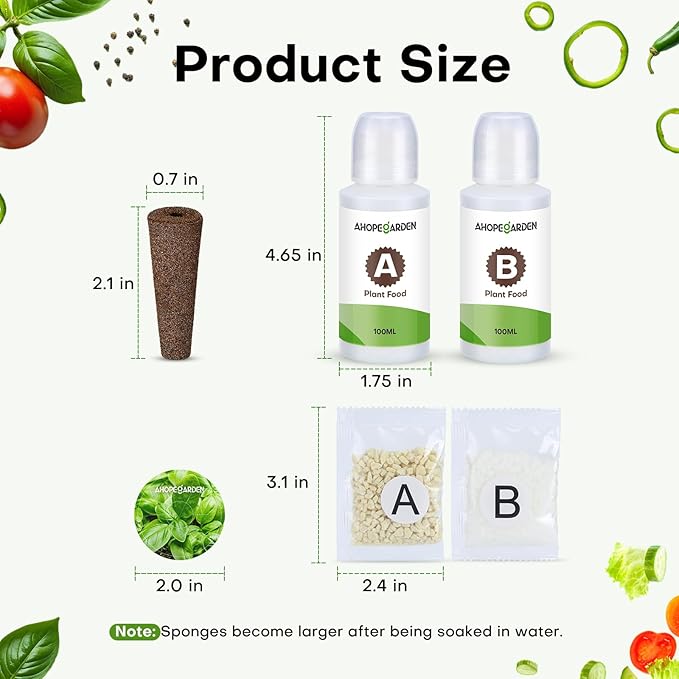 Ahopegarden Indoor Garden Hydroponics Growing System with Hydroponics Pods Kit