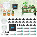 Automatic Plant Waterer Indoor Indoor Plant Watering Devices with 2 self-Priming Pump Automatic drip Irrigation kit with 20 Adjustable droppers self Watering System programmable Timer