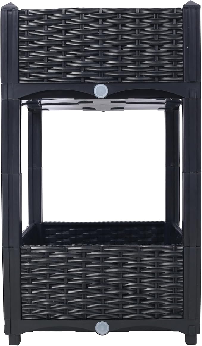 Planter Raised Beds Elevated Drainage Plug Raised for VegetableFlowerHerb Outdoor Standing Planter Beds Gardening KitBlack15.7x15.7x27.7 Downloads: 0 P LB622