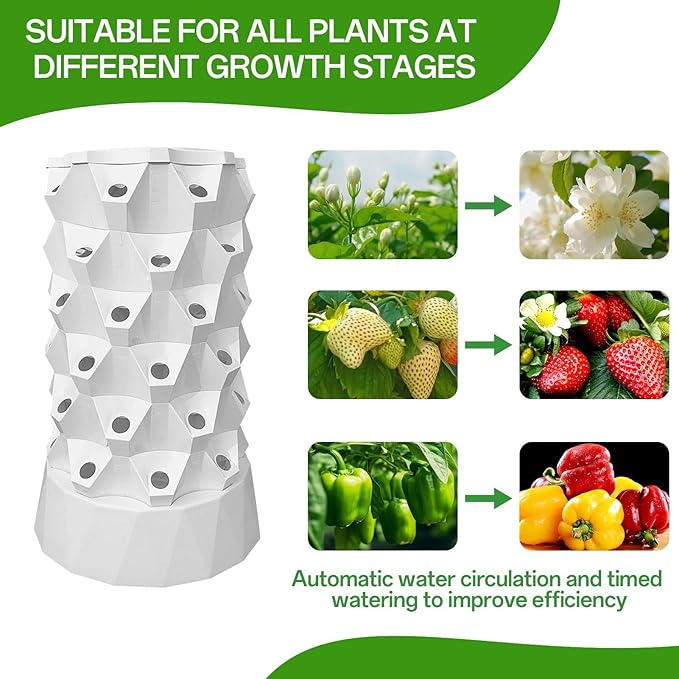 Hydroponic Tower 6 Layer 48 Pod | Vertical Hydroponic Garden Tower | Hydroponics Growing System Towers | Indoor Vertical Farming Towers Kit | Suitable For Fruits And Vegetables (No Seedlings Included)