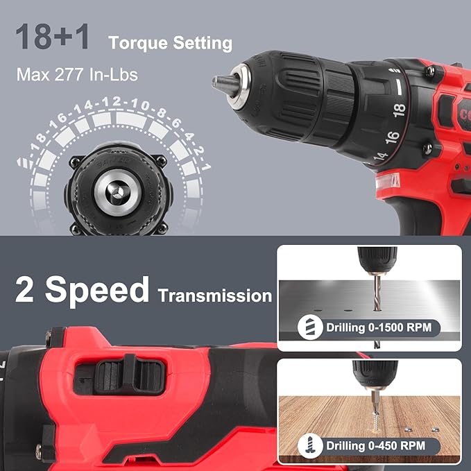 COMOWARE 12V Cordless Drill Set 169Pcs Hand Tool Set with Cordless Drill Driver Complete Repair Tool Kit for Men Storage Bag Ideal for Office Garden Dorm and DIY Project