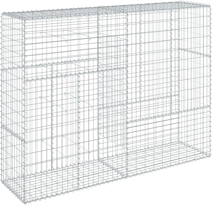 Galvanized Iron Mesh Gabion Basket with Cover 78.7x19.7x59.1 Large Outdoor Raised Garden Bed Planter Box for Landscaping Retaining Walls &amp Privacy Screens