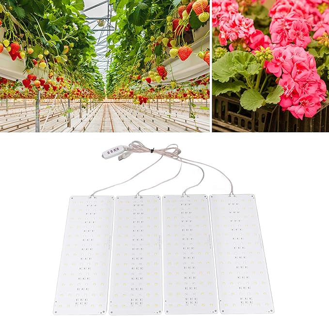 LED Grow Light Full Spectrum Plant Lights for Indoor Plants with Auto Timer High PPFD Energy Saving Growing Lamp for Veg Flower and Houseplants (4 Head)