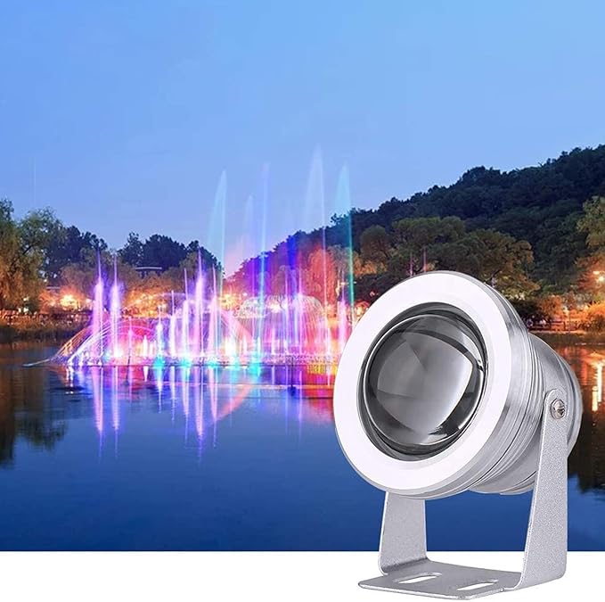 LED Beam Spotlight - RGB Remote Control Outdoor Landscape Light 10W LED Fountain Light Underwater Pond Spotlight IP68 Waterproof Remote Control Adjustable CoOne Color 24V