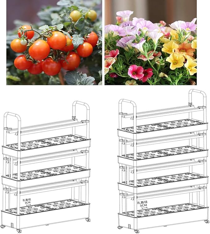 Growing Kits Garden Hydroponic Growing Sys-tem48/64 /90/120 Holes Planting Spaces Vegetables Hydroponic Grow KitGrowSponge-90holes