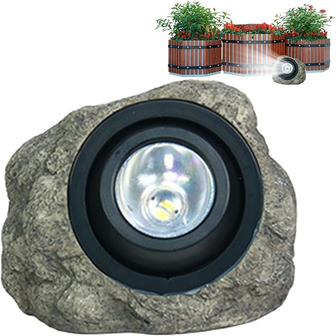Solar Spotlight – Garden Stone LED Outdoor Spot LightSolar Powered Rock Lamp Warm Glow Illumination Weather-Resistant Build Easy Placement Eco-Friendly Energy Saving |Solar Lighting