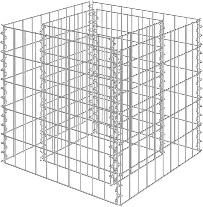 Galvanized Steel Gabion Raised Bed Durable Weather-Resistant High Load Capacity Reinforced Stability 19.7x19.7x19.7 in for Garden Balcony Patio Decor