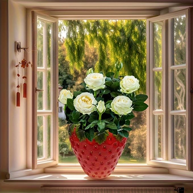 Creative Strawshaped Flower Pot 12.4 inch Large Artificial GFruit Flowerpot Suitable for Home Decoration Indoor and Outdoor GDecoration Multi Purpose and Novel Outdoor Flower Pot