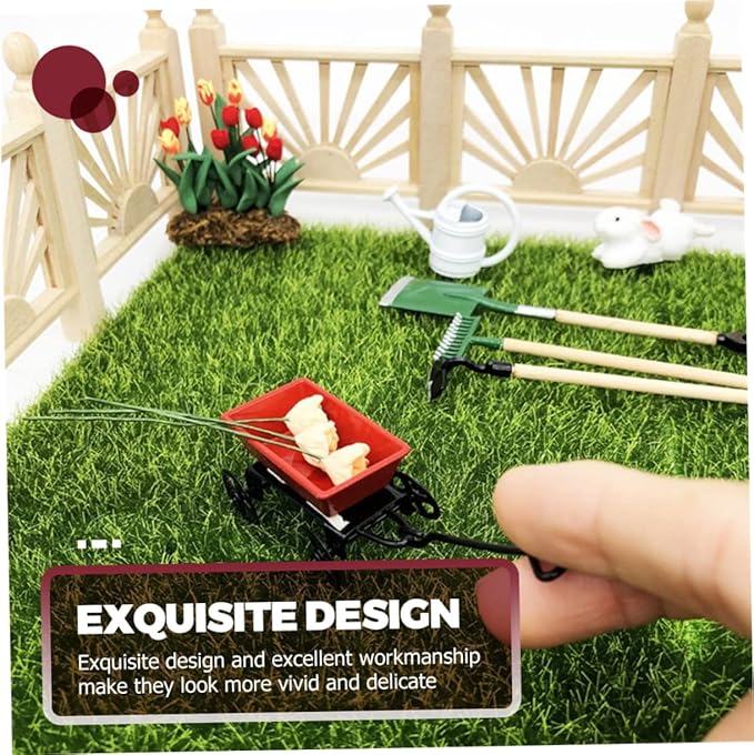 2 Sets Miniature Gardening Tool for Dollhouse Accessories Micro Garden Decor for DIY Lovers Create Lifelike Mini House Scenes
