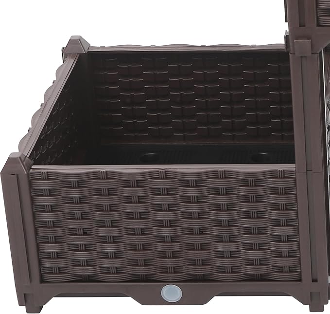 Planter Box Raised Garden BedElevated Planter Garden Box with Drainage PlugOutdoor Standing Planter Beds for Planting Vegetables Flowers Herbs