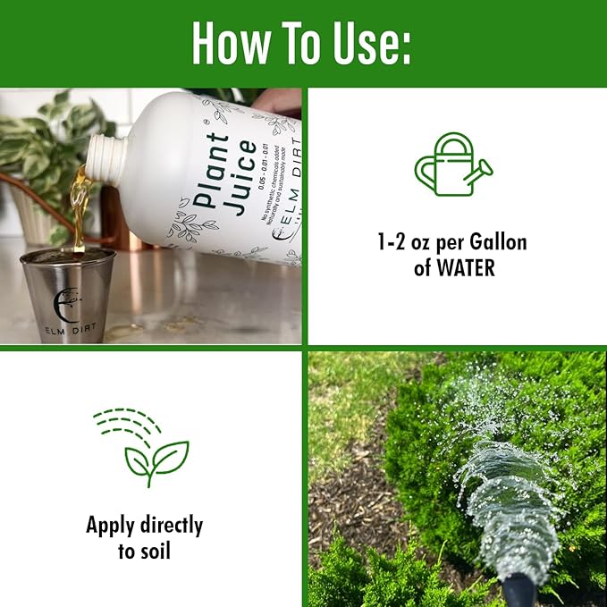 Elm Dirt Organic Fertilizer for All Plants - Liquid Plant Food Indoor &amp Outdoor 2.5 Gallon