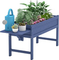 HDPE Raised Garden Bed with Legs 49x21x27in All-Weather Heavy Duty Planter Box Outdoor Elevated Garden Bed for Seeds Herb Flower Vegetable (Navy Blue)