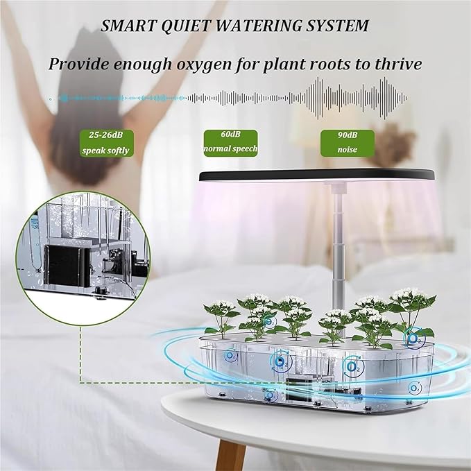 Hydroponics Growing Systems Kit Indoor Hydroponics Growing Systemsfor Herbs Fruits and Vegetables(White)
