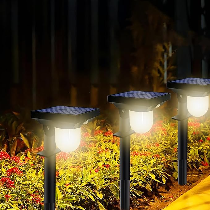 S NMT Super Bright Outdoor Solar Garden Lights Motion Sensor Pathway Light Landscape Lighting for Yard IP65 Waterproof Solar Powered Porch Lights Walkway Lawn Patio Garden Decor