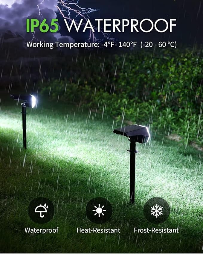 Spot Lights Outdoor 2-in-1 Yard Lights Suitable for Yard Garden Pathway Driveway Walkway 108 LEDs 4 Bright Modes Solar Spot Laights Outdoor with IP65 Waterproof 2 Pcs