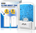 2 Pack Flying Insect Traps for Indoor Plug-in Bug Catcher for Flies Fruit Flies Gnats Moths Noiseless for Home 30-Day Glue Card Replaced (2 Devices &amp 8 Refills)