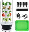 SPECILITE Hydroponics Growing System Kit with Full-Spectrum Grow Light Movable Hydroponic Tower with 5 Tiers 20 Pods Vertical Indoor Gardening System with Pump &amp Timer for Vegetables Fruits He