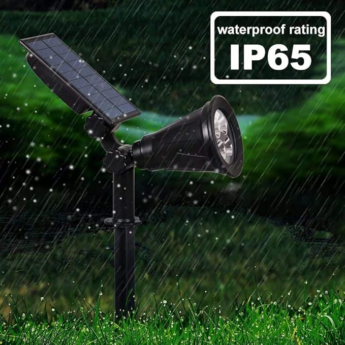 Solar Landscape Lights 4 LED Solar Spotlights 2 in 1 Waterproof Security Light Solar Lights Outdoor (Multicolor)